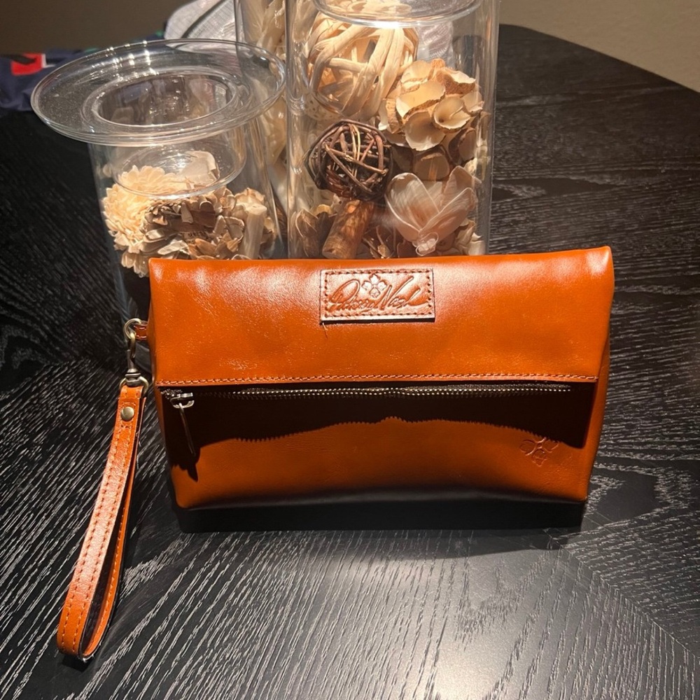 Patricia Nash Brown Leather Clutch